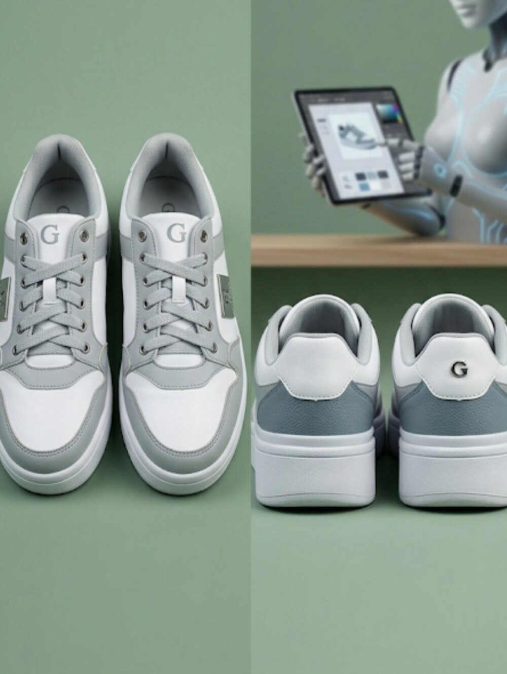 GUESS Marlen Women's Platform Low Top Grey & White Sneakers 7.5M